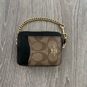 Coach Zip Card Case Wallet In Signature Canvas